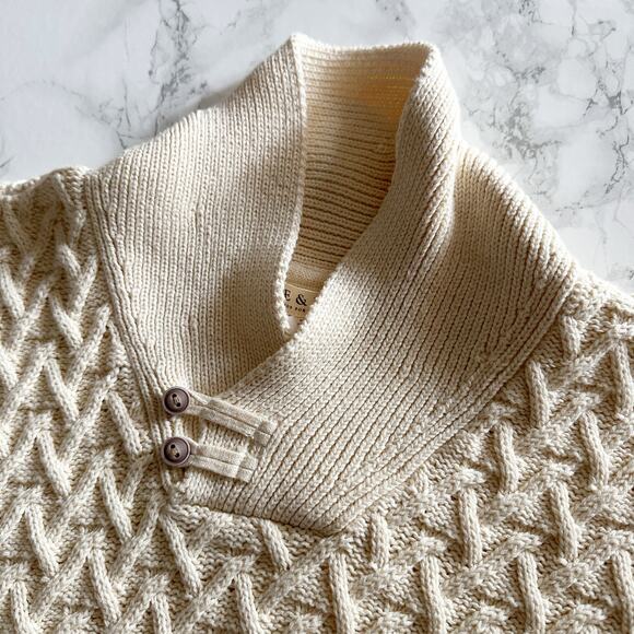 Hope & Henry Organic Cotton Shawl Cable Knit Sweater Boy's Size Medium NEW - Picture 4 of 11